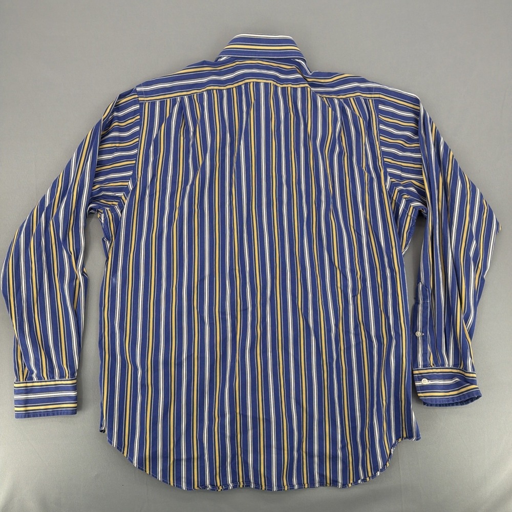 Vintage Polo Ralph Lauren Shirt Men 17.5 XL Blue Striped Regent Classic Fit - Picture 4 of 8
